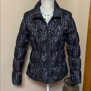 𝅺montanaco Black Lace Puffer Coat Size Small